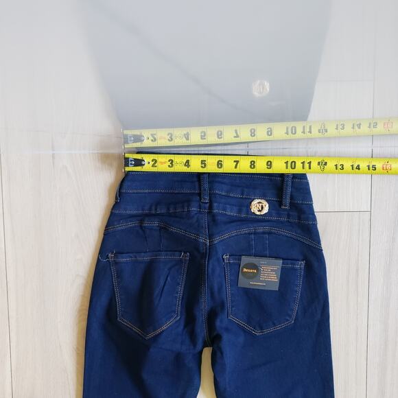 BENAVA Colombian Push-Up Jeans Womens 1 Dark Blue Skinny Butt-Lifting High Rise - Picture 7 of 9